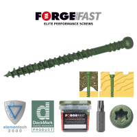ForgeFast Elite Low-Torque Reduced Head Decking Screws - Green - Tub