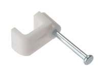 Cable Clips - Flat - White - Box