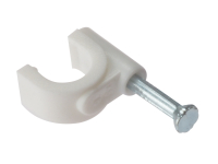 Cable Clips - Round - White - Box