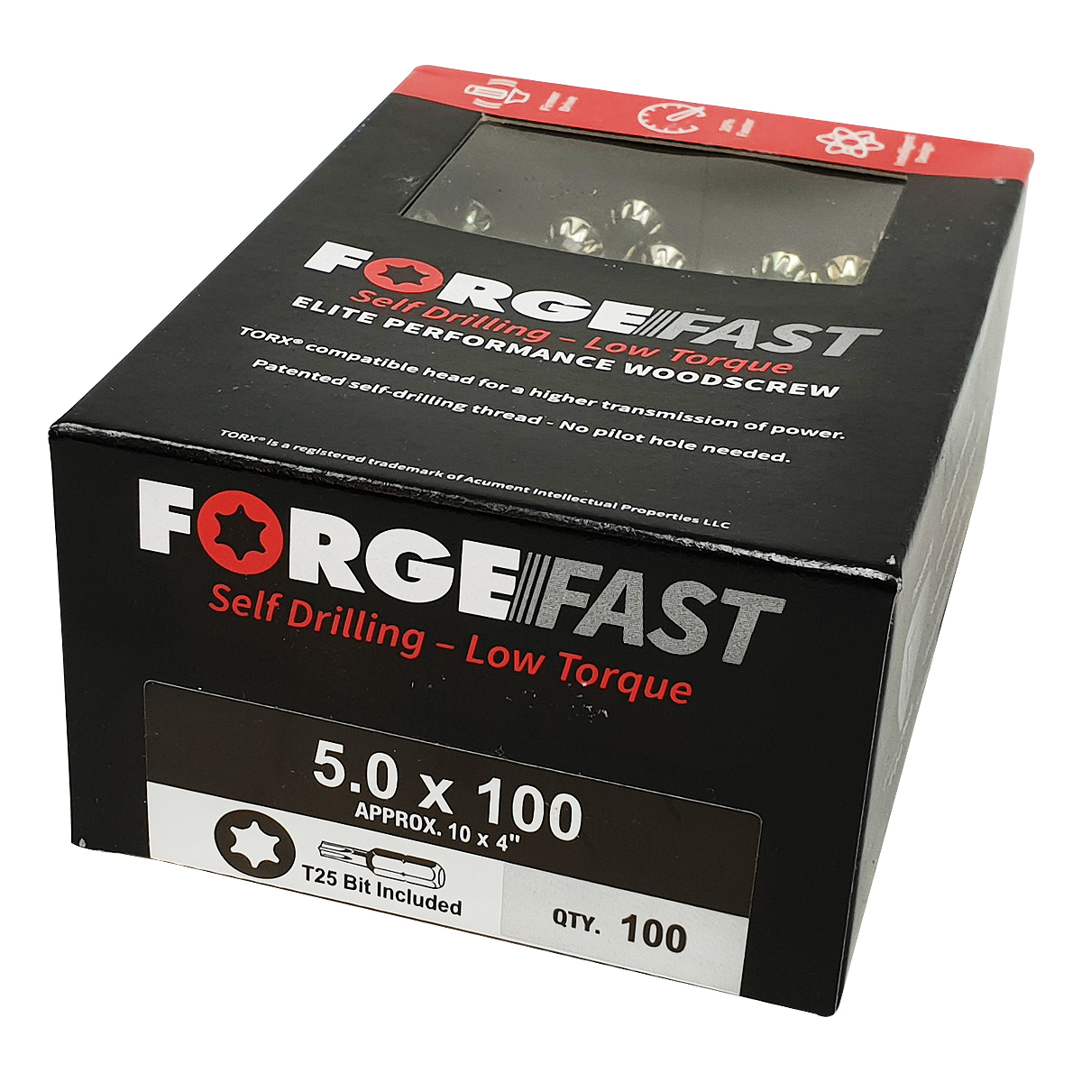 Forgefix ForgeFast Torx Lot de 200 vis à bois compatibles ZY 3,0 x 12 mm 