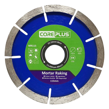 CorePlus Diamond Blade 115mm Each Mortar Raking CorePlus Diamond Blade 115mm Each Mortar Raking