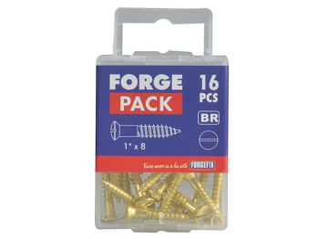 ForgePack Slotted CSK W/Screw 8 per pack   Brass   1 1/2Inchx10