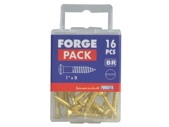 ForgePack Slotted CSK W/Screw 10 per pack   Brass  1 1/4Inchx10 ForgePack Slotted CSK W/Screw 10 per pack   Brass  1 1/4Inchx10