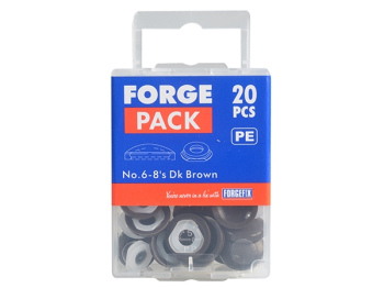 ForgePack Plastic Dome Cap 20 per pack   No.6-8's   Brown