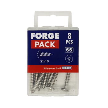ForgePack Self Tapping Screw 12 per pk PZ PAN SS 1 1/4Inchx10