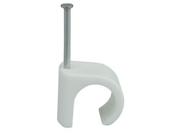 Cable Clips for Round Lead Box 100  Nail 2.0x30mm   White