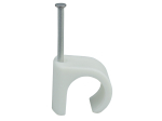 Cable Clips for Round Lead Box 100  Nail 2.0x30mm   White Cable Clips for Round Lead Box 100  Nail 2.0x30mm   White