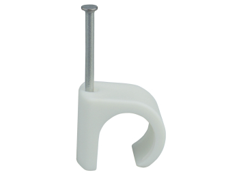 Cable Clips for Round Lead Box 100  Nail 2.0x30mm   White Cable Clips for Round Lead Box 100  Nail 2.0x30mm   White