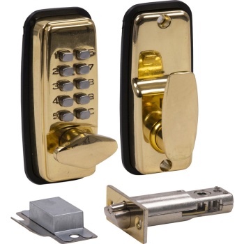 Mini Push Button Lock/Holdback Each Brass Plated VisiPack