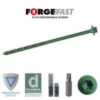 ForgeFast Elite Low-Torque Timber Fixing Screws - Green - Tub