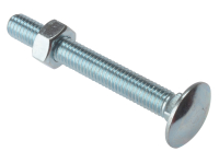 Carriage Bolts with Hex Nuts - Zinc Plated - Bag